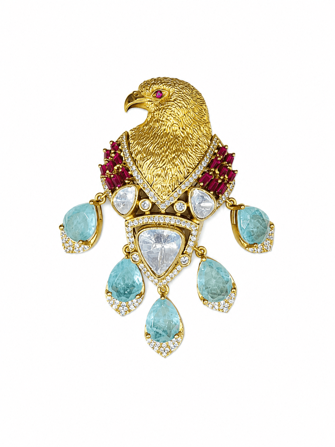 EAGLE WITH GREEN STONE